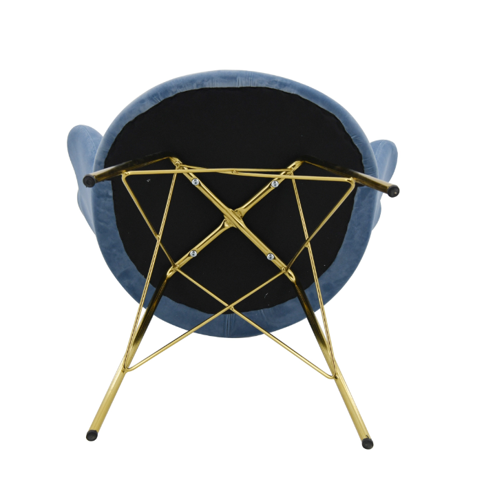 Picture of GALEREN METAL DESIGN CHAIR WITH  FABRIC - LIGHT BLUE