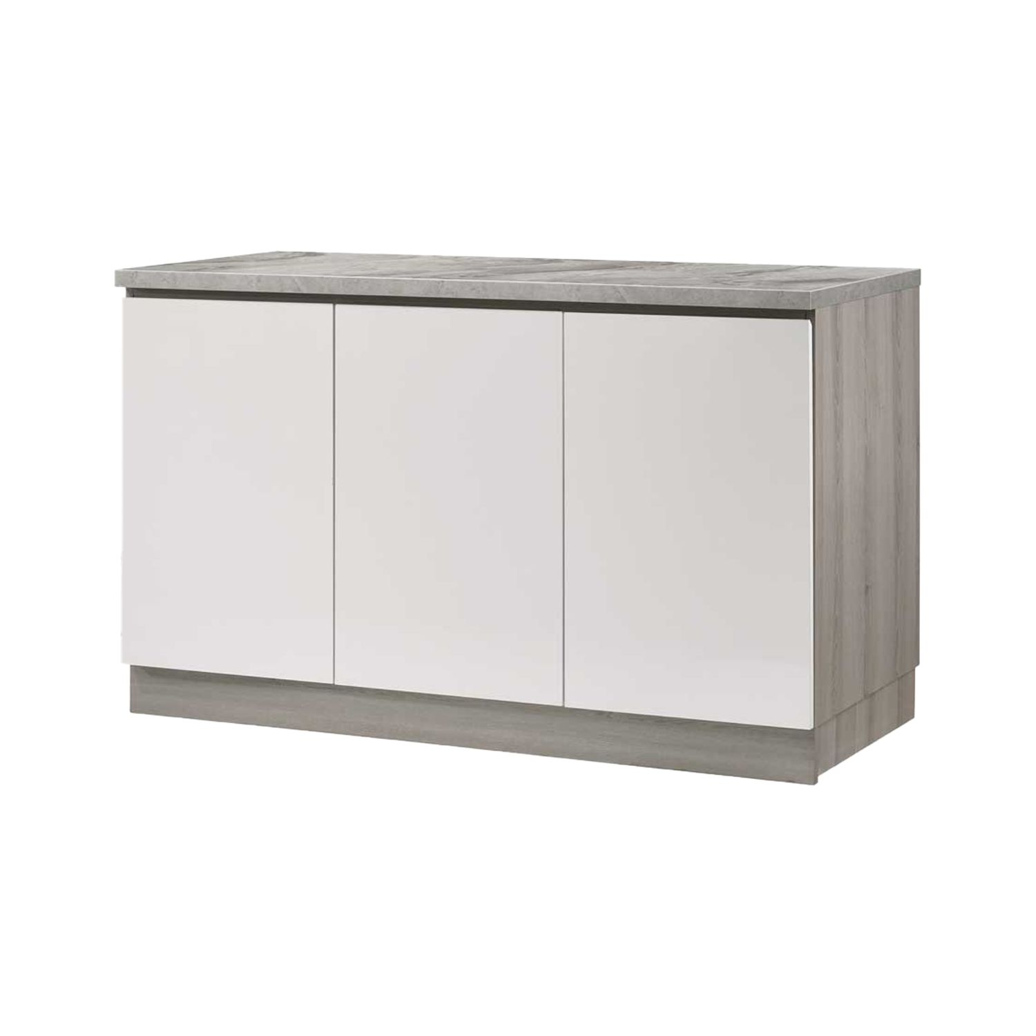 Picture of DAVINCI 4.5FT KITCHEN CABINET  (BASE UNIT) WITH HIGH GLOSS WHITE -  GREY OAK