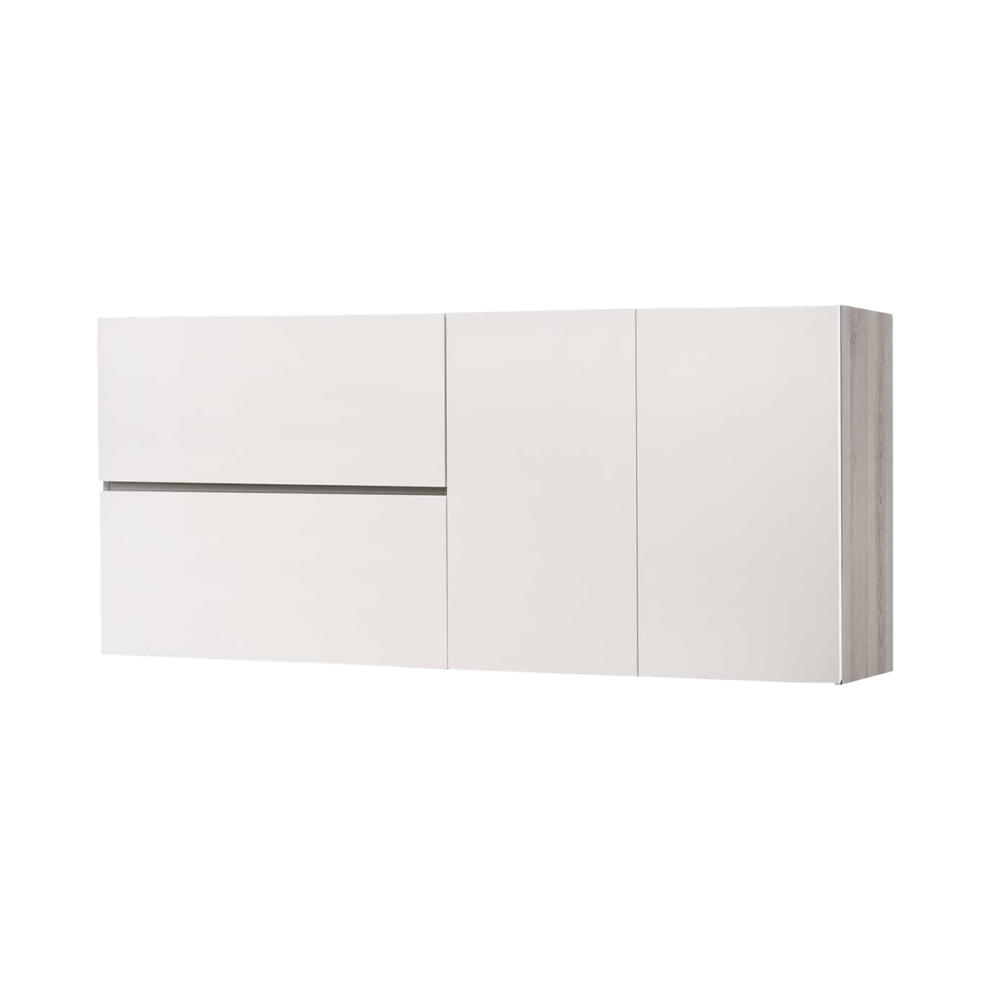 Picture of DAVINCI 6FT KITCHEN CABINET  (WALL UNIT) WITH HIGH GLOSS WHITE -  GREY OAK