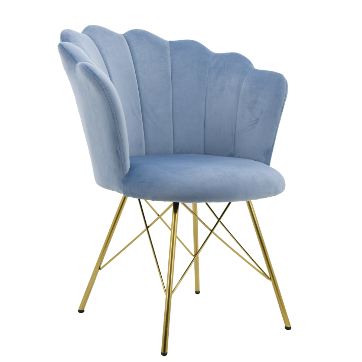 Picture of GALEREN METAL DESIGN CHAIR WITH  FABRIC - LIGHT BLUE