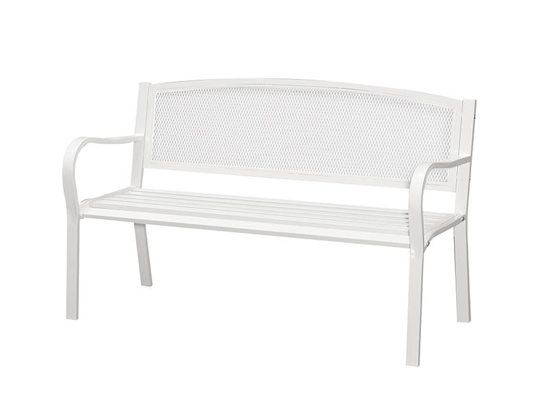 Picture of GRANDE OUTDOOR STEEL BENCH - SANDY WHITE