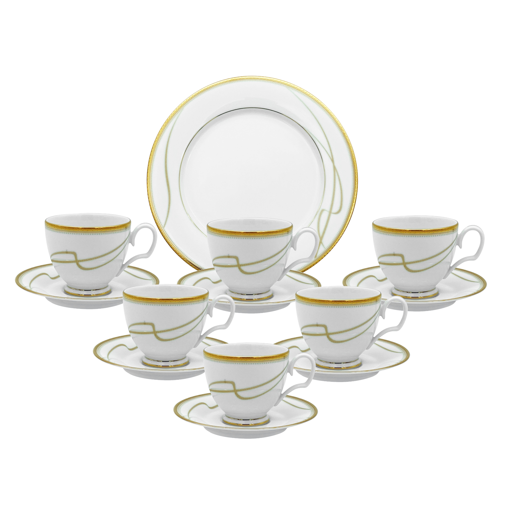 Picture of Noritake 13Pcs Cup and Saucer with Dinner Plate - Coventry Gold